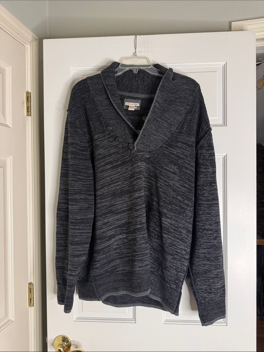 Men's Shawl-Collar Cardigan Sweater - Charcoal Heather